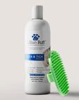 Flea & Tick Shampoo With Bath Brush - Best Dog Shampoo