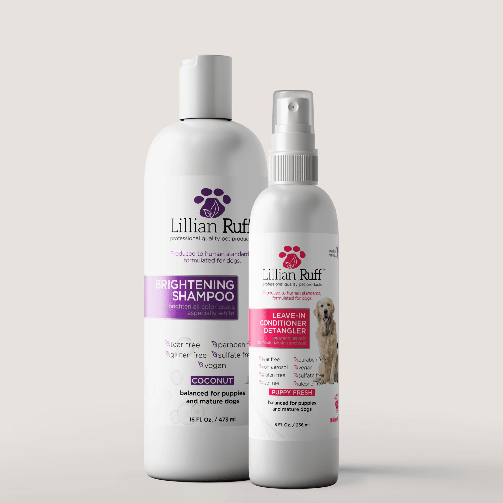 Brightening Shampoo & Detangler Set - Best Dog Shampoo