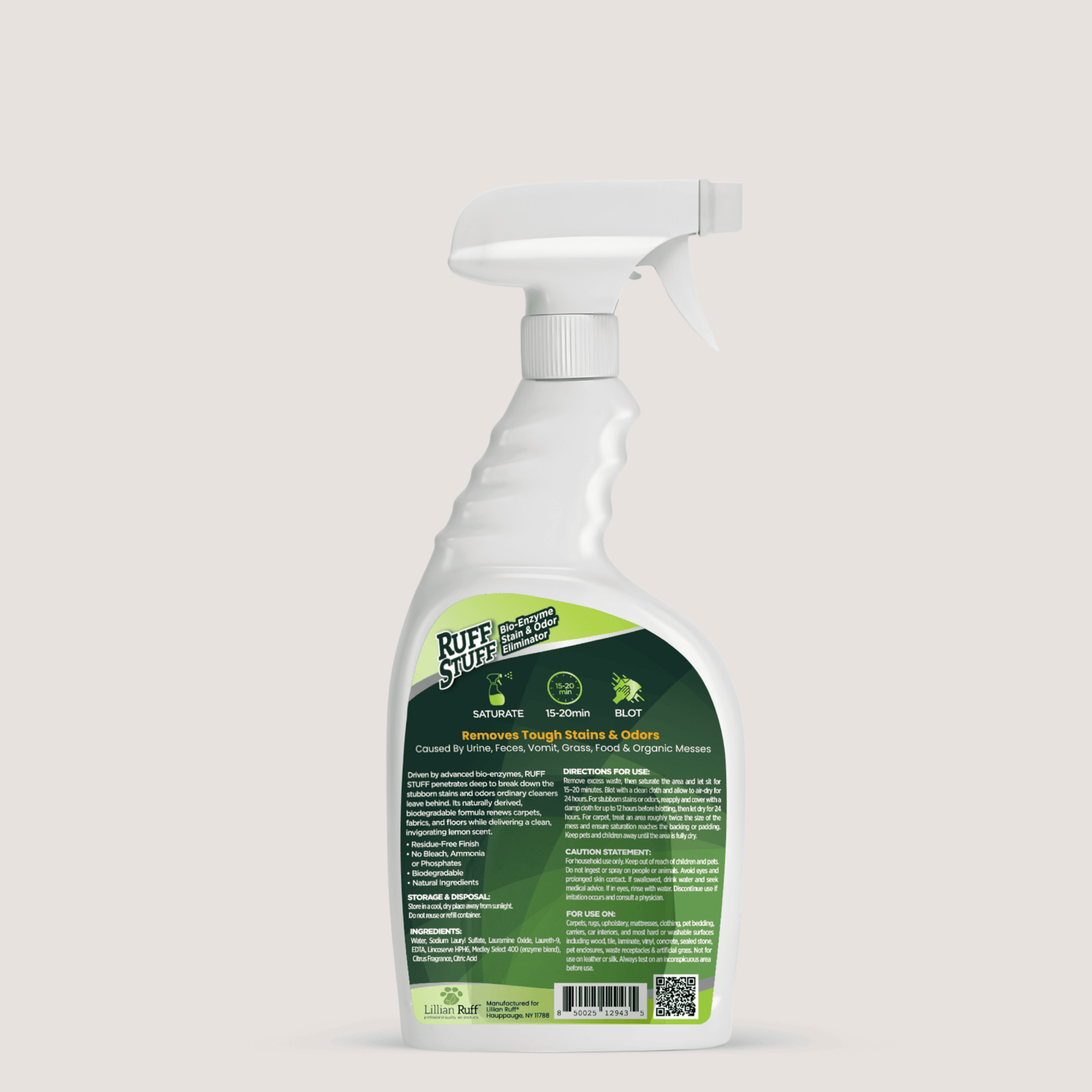 RUFF STUFF Bio - Enzyme Stain & Odor Eliminator - Best Dog Shampoo