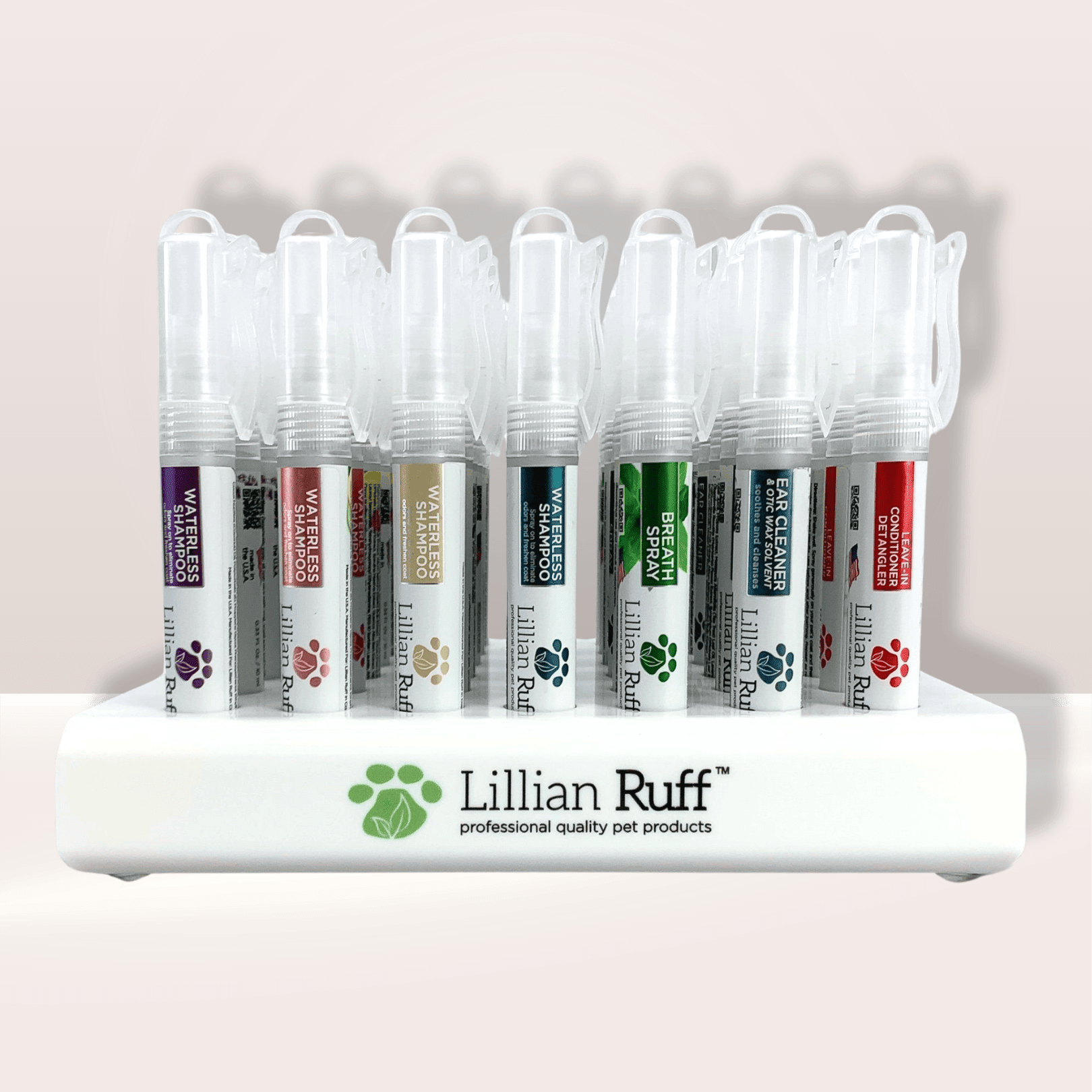 Travel Spray Acrylic Display (with samples) - Best Dog Shampoo